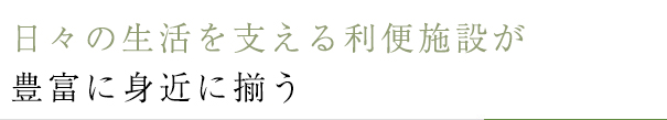 日々の生活を支える利便施設が豊富に身近に揃う
