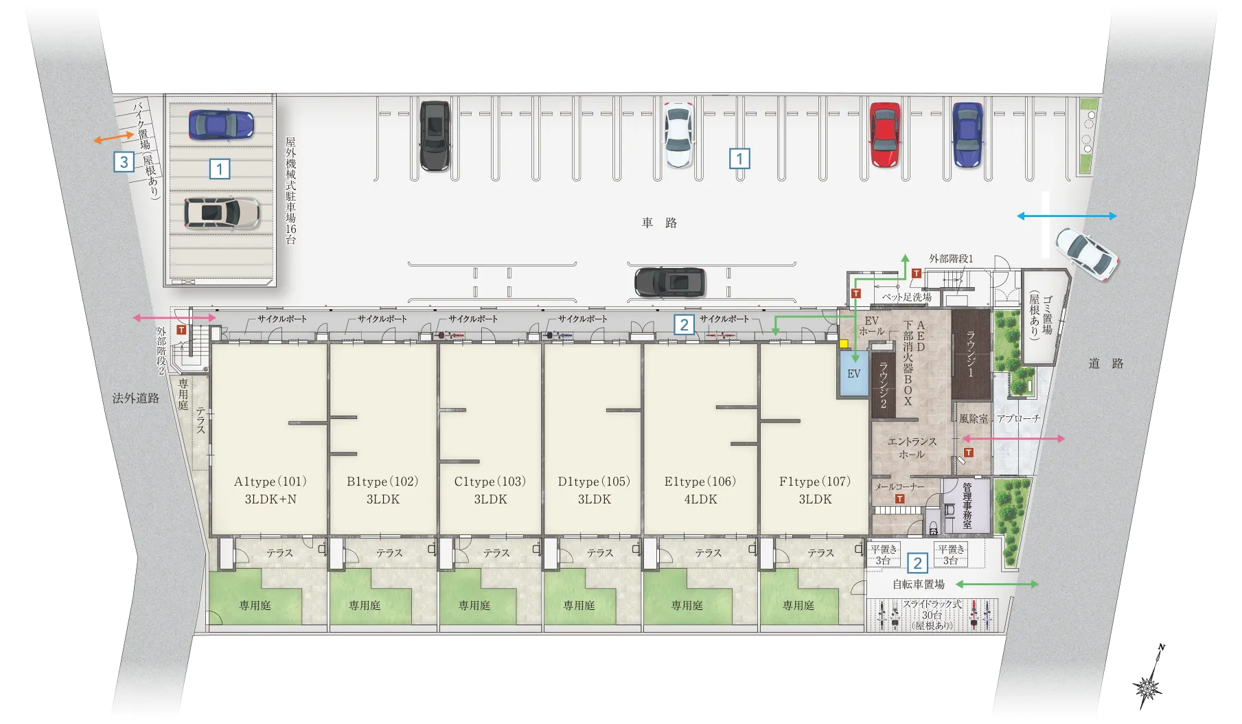 エイル諸岡テラス 敷地配置図 Image