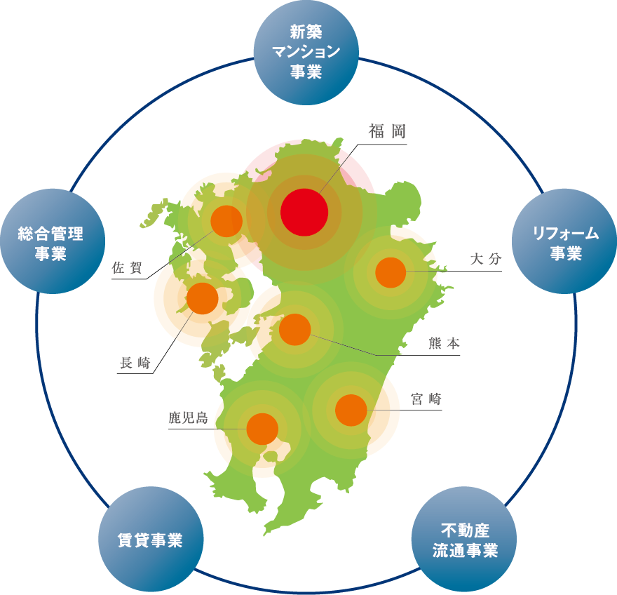 九州全域をカバーするグループ各社のサポート体制 Image
