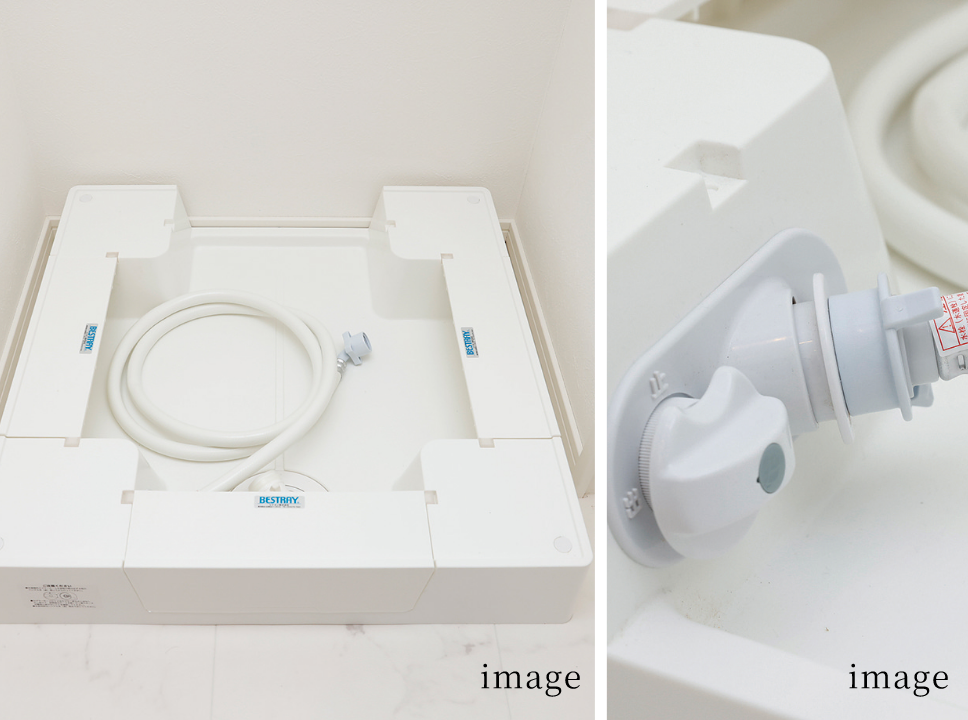 水栓内蔵型の洗濯機防水パン